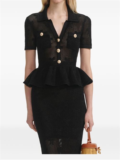 Abito midi con fiocco SELF PORTRAIT | PF25047MBLACK
